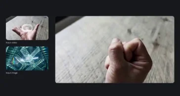 Hand opens to reveal a 3D holographic structure built from a reference image, created with the Gemini Omni Flash Video Generator