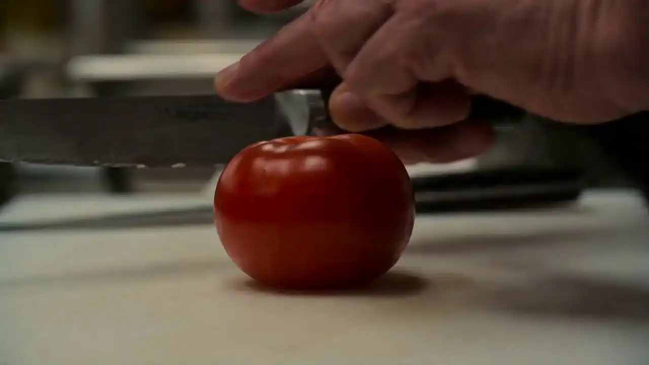 Gemini Omni - Visceral cinematic sequence of a blind chef's mastery in a high-end kitchen.