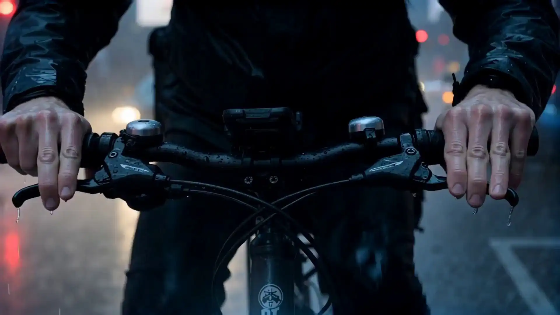 Gemini Omni - A kinetic midnight delivery rider racing through a rainy neon megacity.